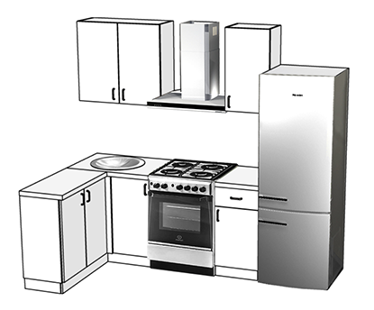 Базовая комплектация для угловых и п-образных кухонь